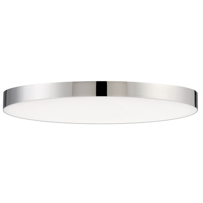 Maxim Lighting Trim 9in 1-Light LED Flush Mount | Modern Polished Chrome and White Polycarbonate | Hallway & Bathroom Ceiling Light | Model 57663WTPC