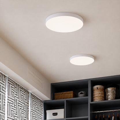Maxim Lighting Trim 9in 1-Light LED Flush Mount | Modern Polished Chrome and White Polycarbonate | Hallway & Bathroom Ceiling Light | Model 57663WTPC