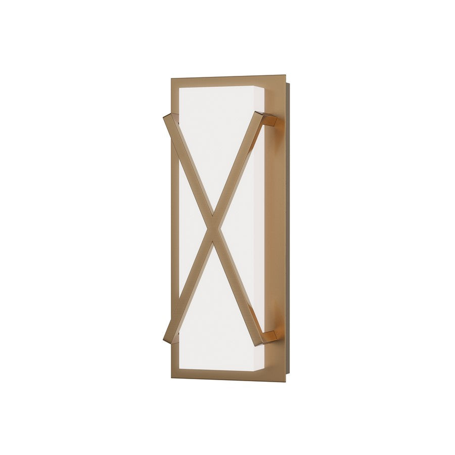 Maxim Lighting Dexter 1Lt 14" Wall Sconce, Natural Aged Brass/White - 57941WTNAB
