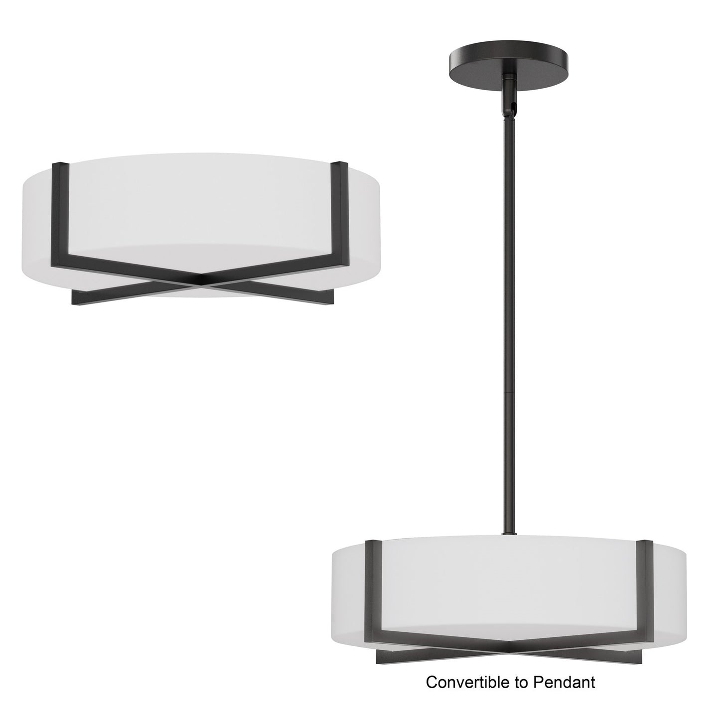 Maxim Lighting Dexter 1 Light 5" Single Pendant, Black/White
