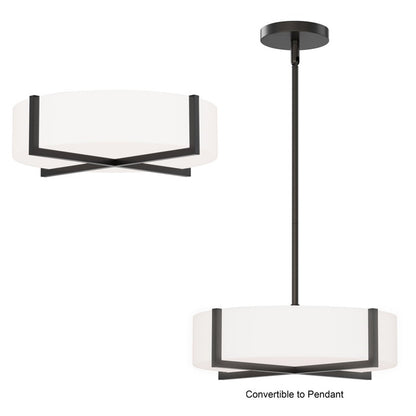 Maxim Lighting Dexter 1 Light 5" Single Pendant, Black/White