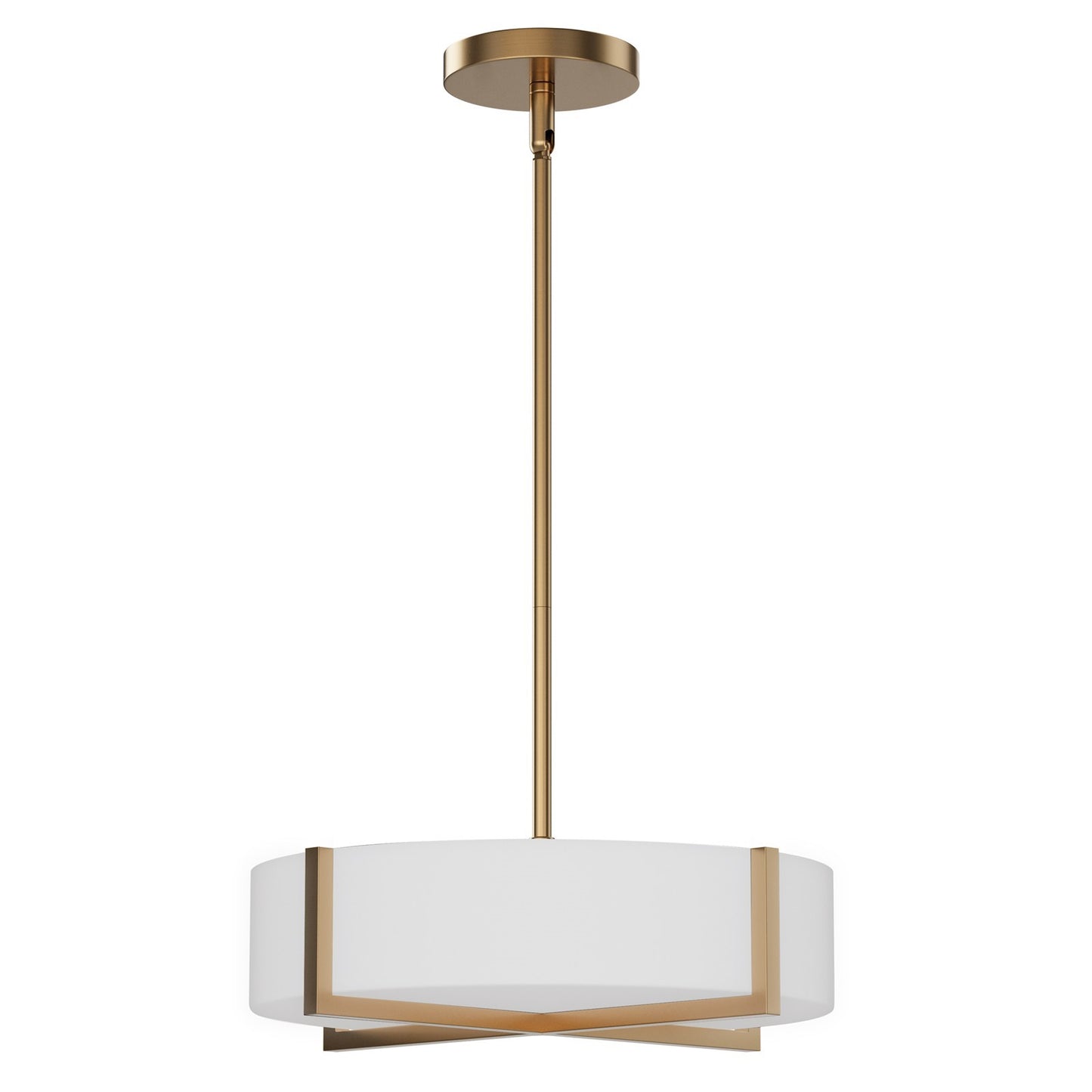 Maxim Lighting Dexter 1Lt 5" Single Pendant, Aged Brass/White