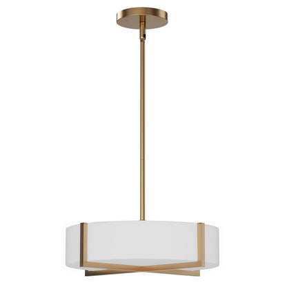Maxim Lighting Dexter 1Lt 5" Single Pendant, Aged Brass/White
