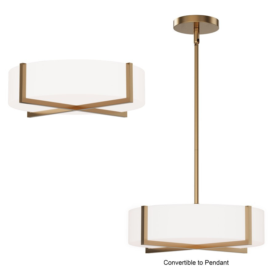 Maxim Lighting Dexter 1Lt 5" Single Pendant, Aged Brass/White