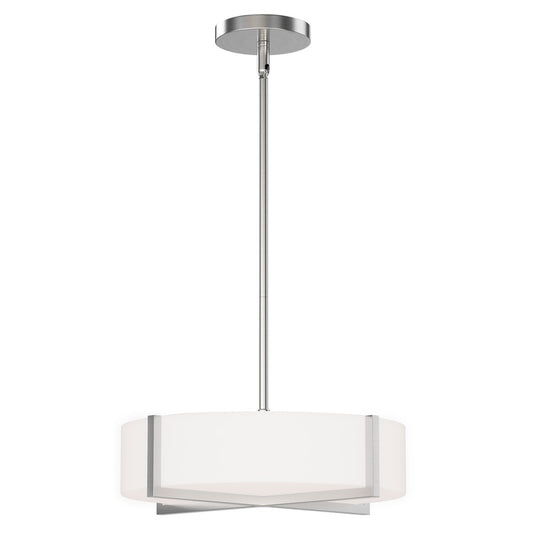 Maxim Lighting Dexter 1 Light 5" Single Pendant, Satin Nickel/White - 57945WTSN