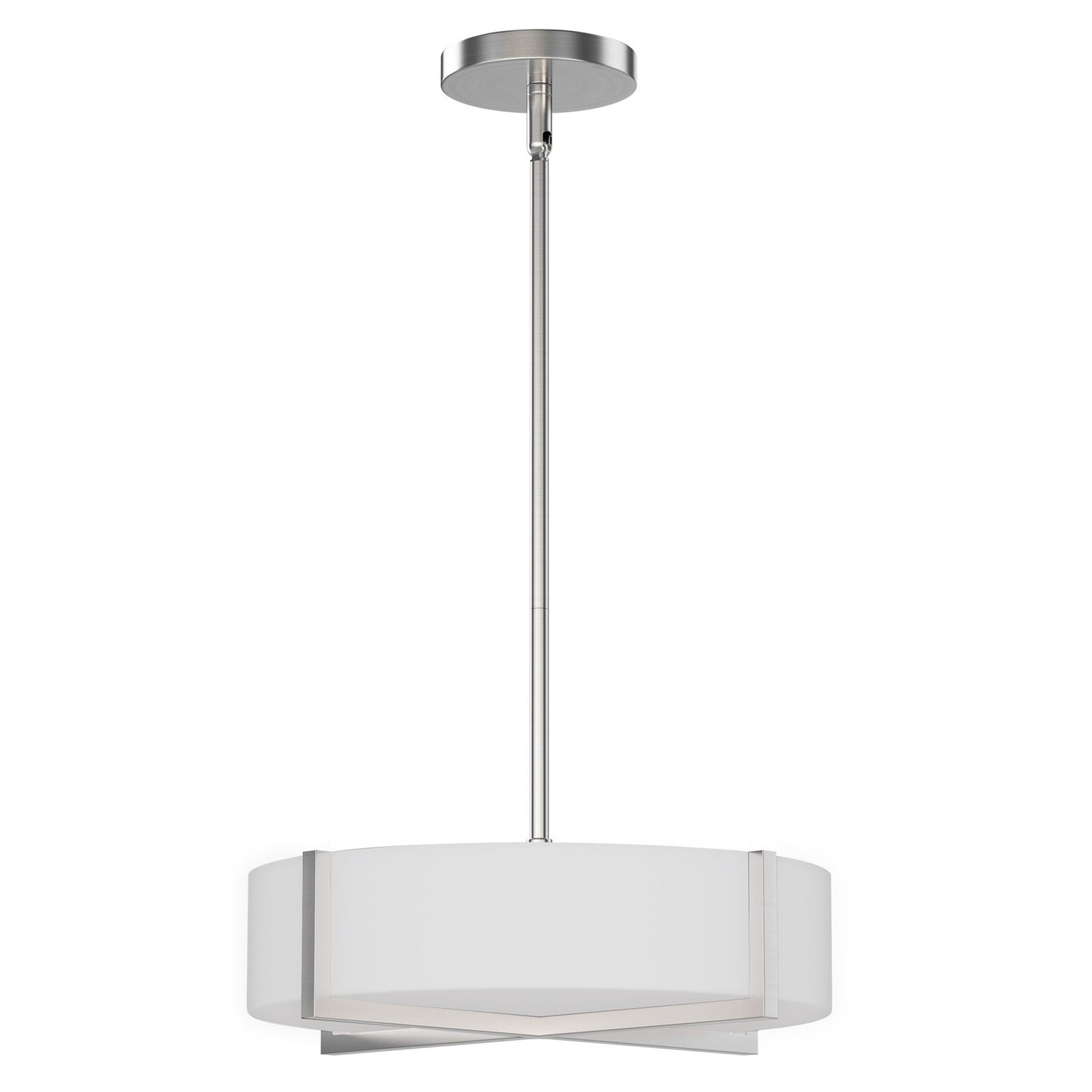 Maxim Lighting Dexter 1 Light 5" Single Pendant, Satin Nickel/White