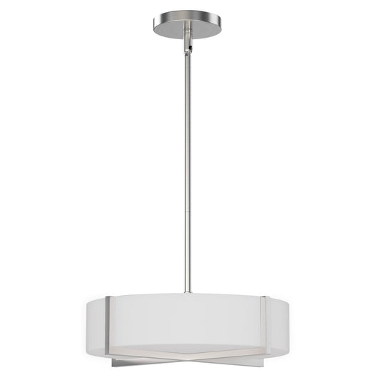 Maxim Lighting Dexter 1 Light 5" Single Pendant, Satin Nickel/White