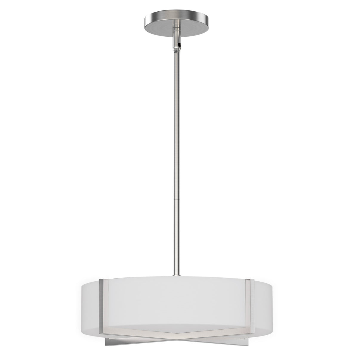 Maxim Lighting Dexter 1 Light 5" Single Pendant, Satin Nickel/White