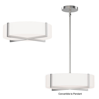 Maxim Lighting Dexter 1 Light 5" Single Pendant, Satin Nickel/White