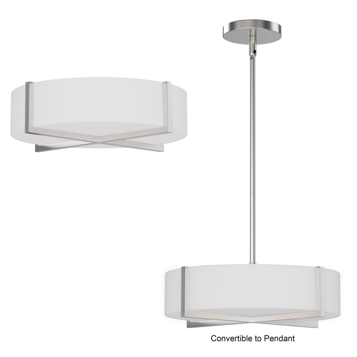 Maxim Lighting Dexter 1 Light 5" Single Pendant, Satin Nickel/White