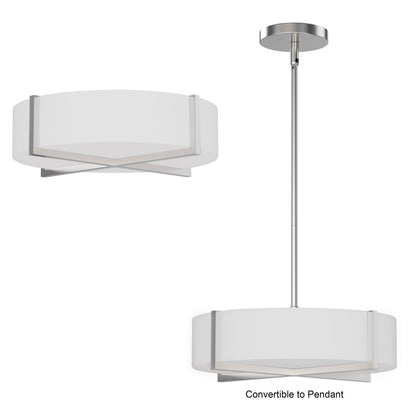 Maxim Lighting Dexter 1 Light 5" Single Pendant, Satin Nickel/White