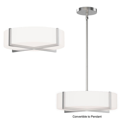 Maxim Lighting Dexter 1 Light 5" Single Pendant, Satin Nickel/White