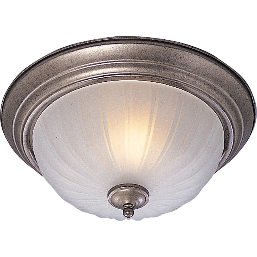 Maxim Lighting Essentials 2 Light Flush Mount, Pewter/Frosted