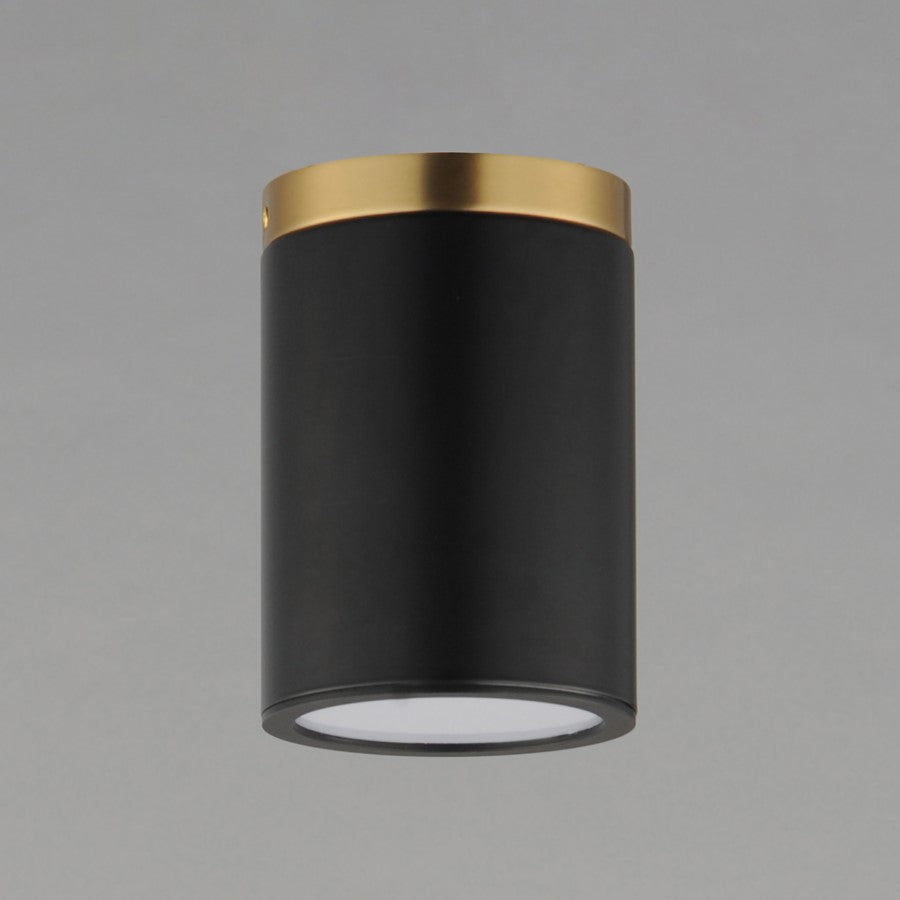 Maxim Lighting Dapper 1 Light Semi-Flush Mount, Black/Brass/White