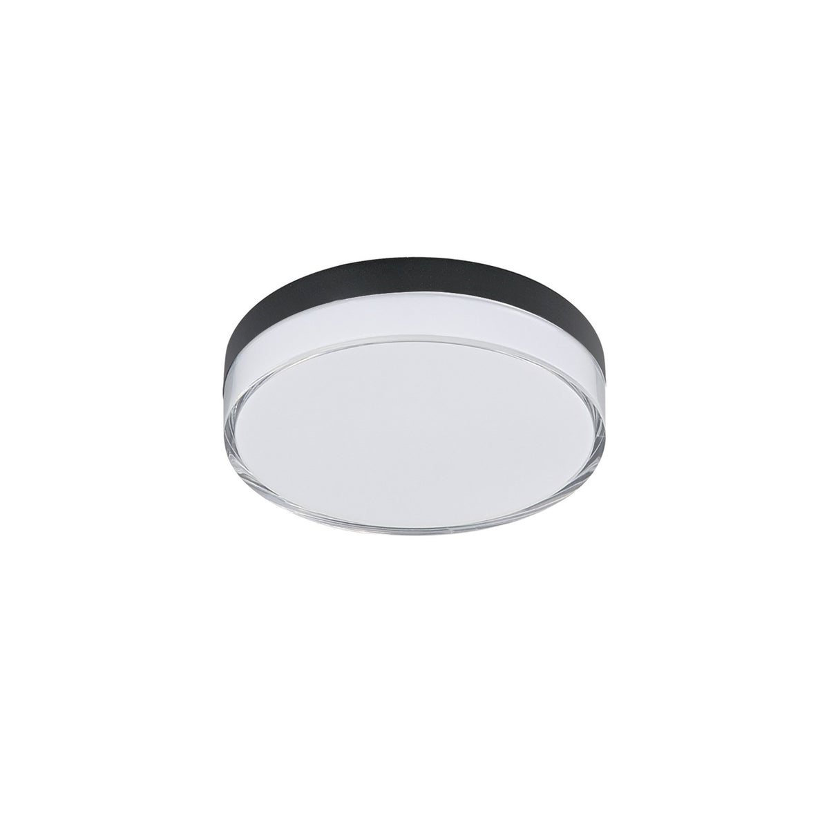 Maxim Lighting Edge 5in 1-Light LED Flush Mount | Modern Black and Clear Acrylic | Hallway & Bathroom Ceiling Light | Model 59760CLFTBK