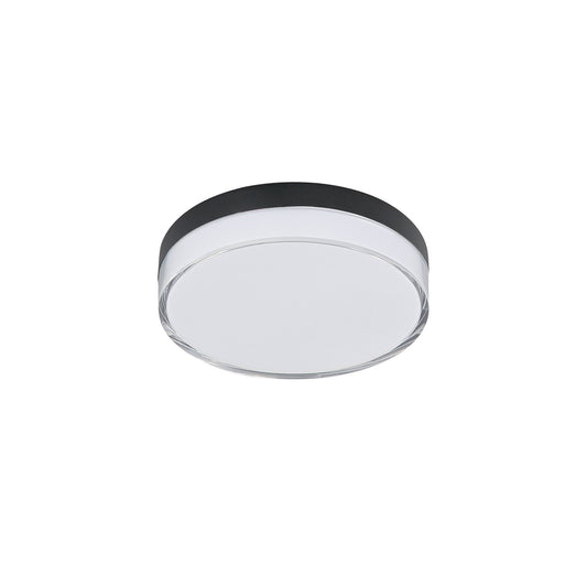 Maxim Lighting Edge 5in 1-Light LED Flush Mount | Modern Black and Clear Acrylic | Hallway & Bathroom Ceiling Light | Model 59760CLFTBK