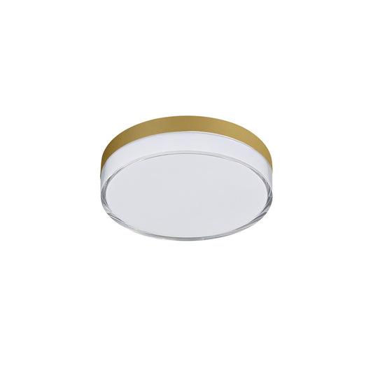 Maxim Lighting Edge 5in LED Flush Mount | Modern Natural Aged Brass Acrylic | Hallway & Bathroom | 5 x 5 x 1.5 in | Model 59760CLFTNAB