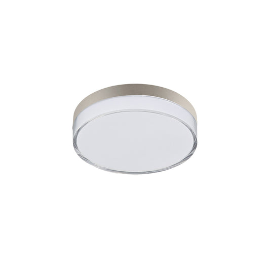 Maxim Lighting Edge 5in LED Flush Mount | Modern Satin Nickel Acrylic | Hallway & Bathroom | 5 x 5 x 1.5 in | Model 59760CLFTSN