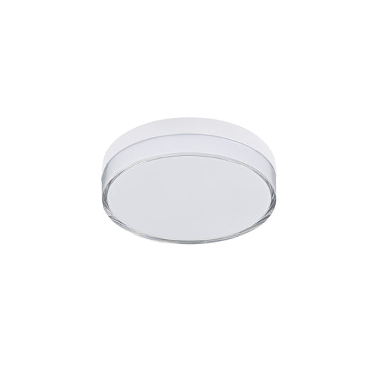 Maxim Lighting Edge 5in LED Flush Mount | Modern White Acrylic and Steel | Hallway & Bathroom | 5 x 5 x 1.5 in | Model 59760CLFTWT