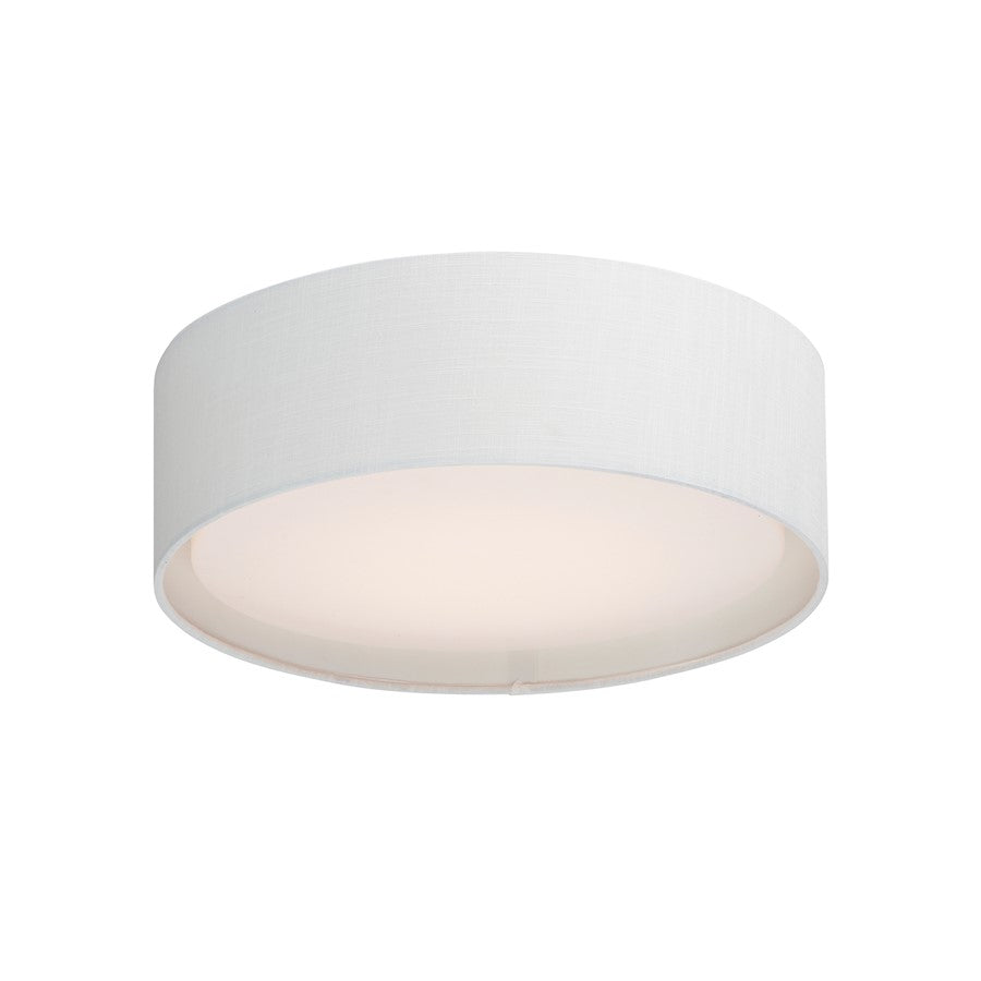 Maxim Lighting Prime 1 Light Flush Mount, White Linen