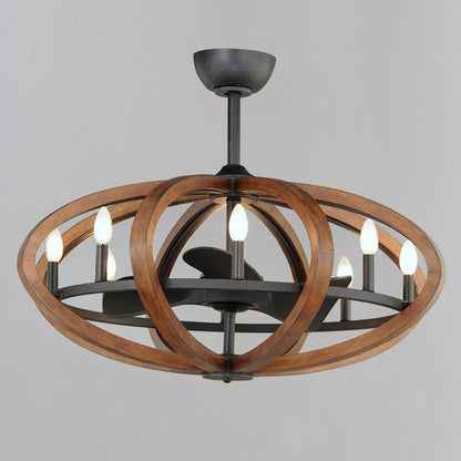 8 Light WiFi LED Fandelight, Pecan