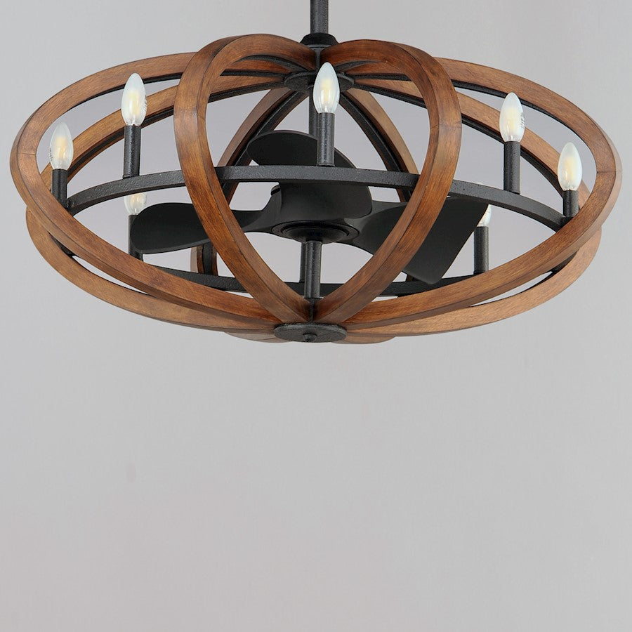 8 Light WiFi LED Fandelight, Pecan