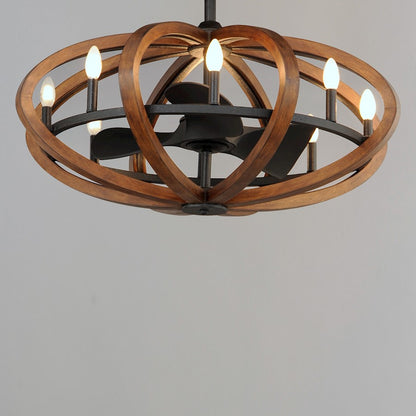 8 Light WiFi LED Fandelight, Pecan