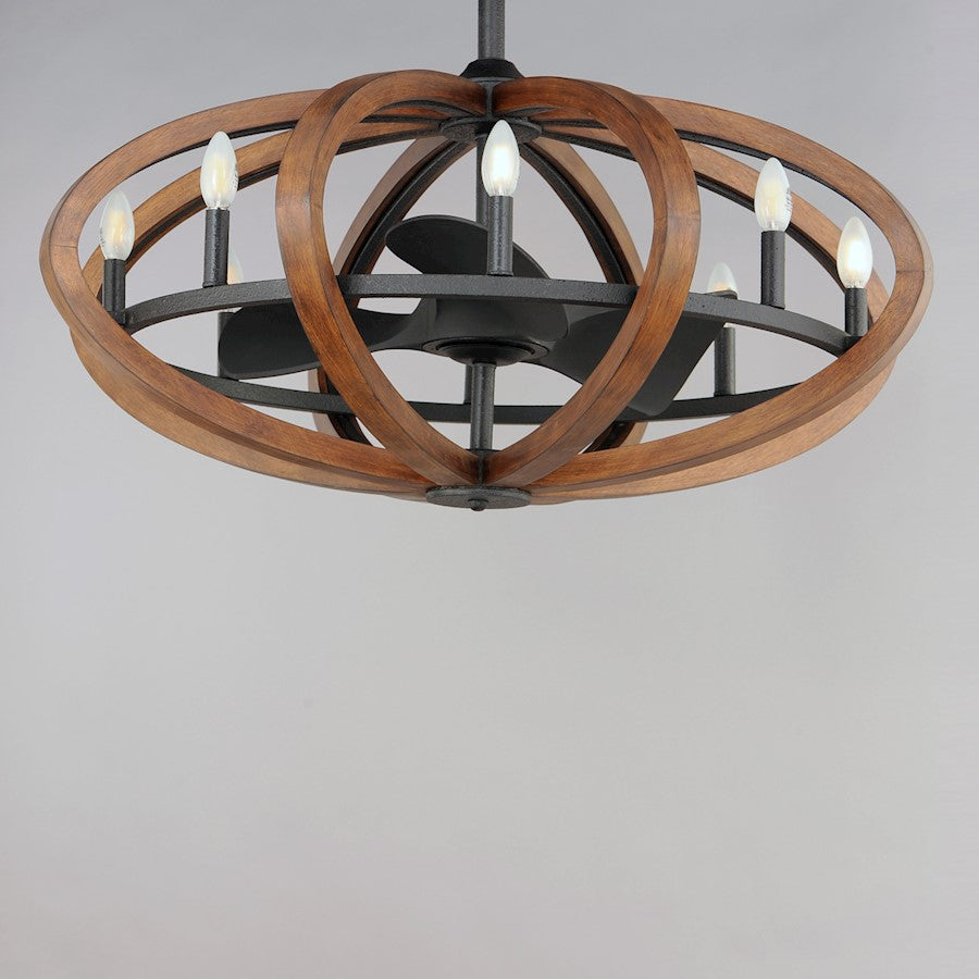 8 Light WiFi LED Fandelight, Pecan