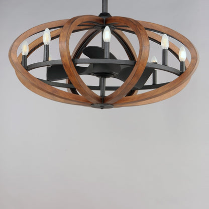 8 Light WiFi LED Fandelight, Pecan