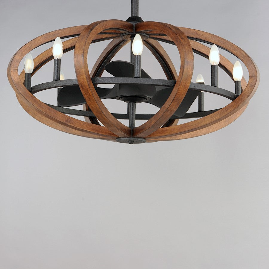 8 Light WiFi LED Fandelight, Pecan