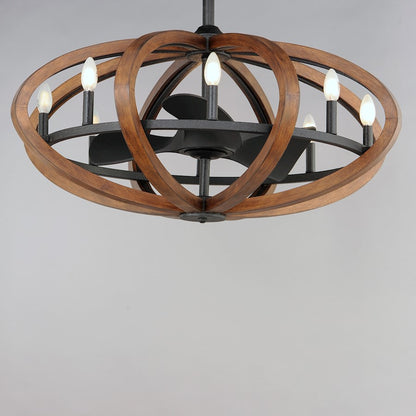 8 Light WiFi LED Fandelight, Pecan