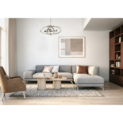8-Light WiFi-enabled LED Fandelight, Nickel