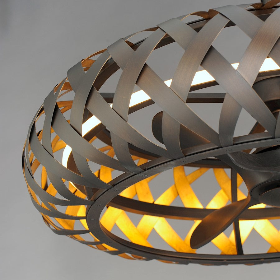Weave WiFi LED Fandelight, Bronze Gilt