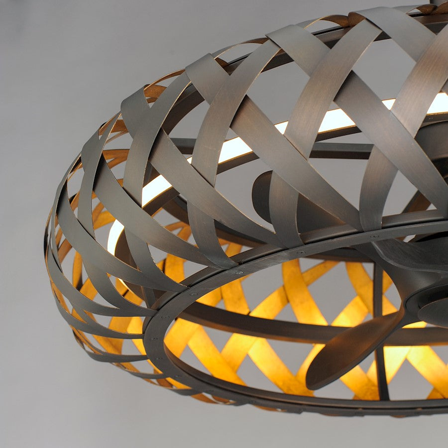 Weave WiFi LED Fandelight, Bronze Gilt