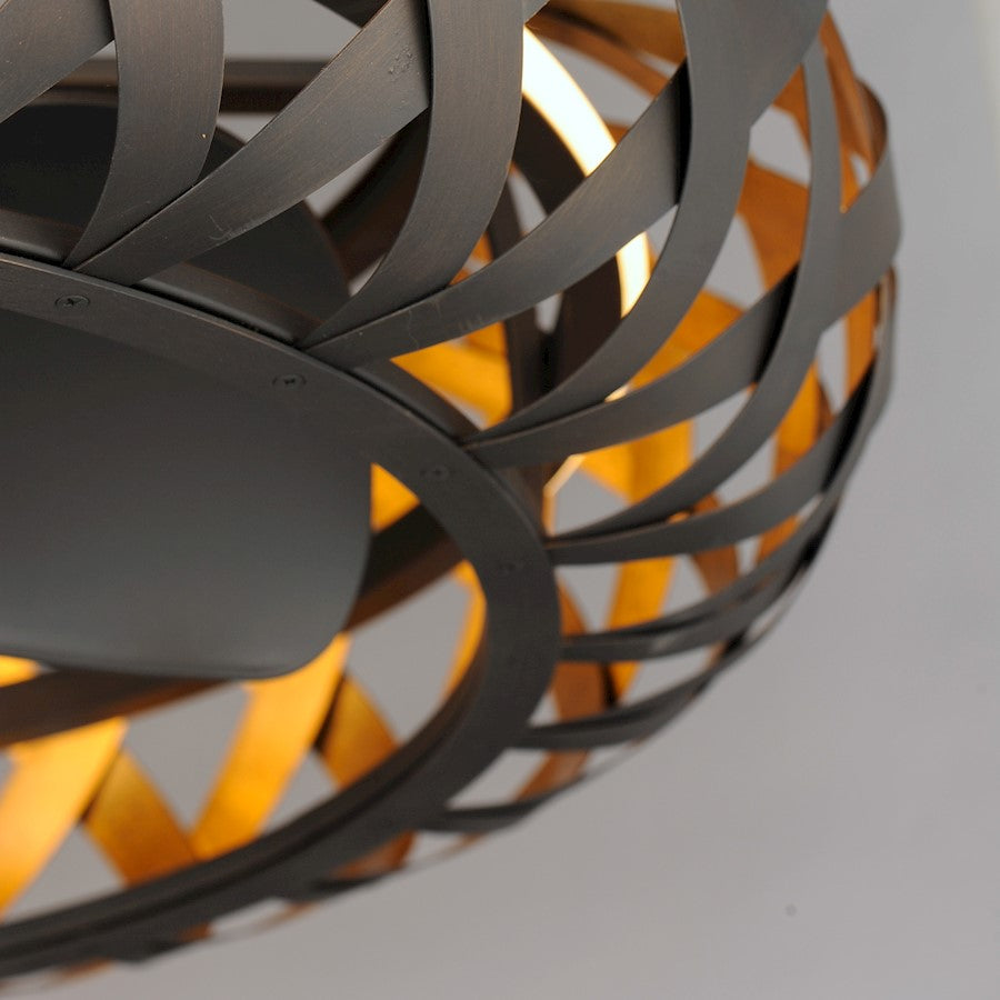 Weave WiFi LED Fandelight, Bronze Gilt