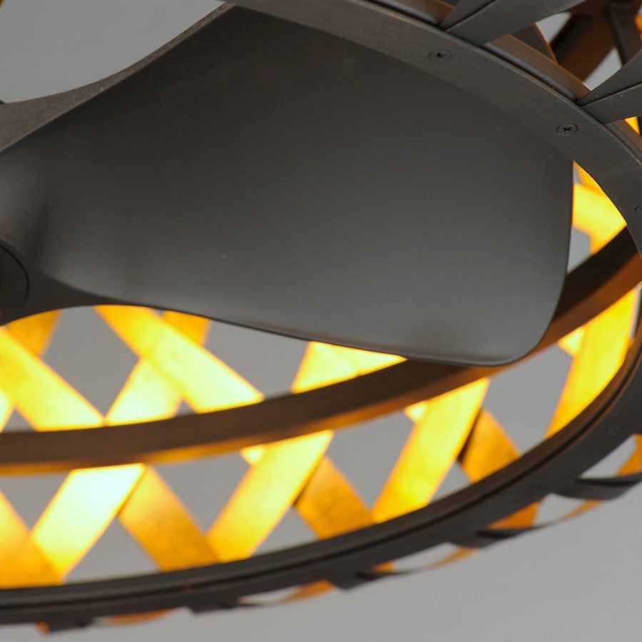 Weave WiFi LED Fandelight, Bronze Gilt