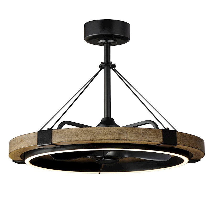 Maxim Lighting Timber 1 Light Fandelight, Driftwood/Black