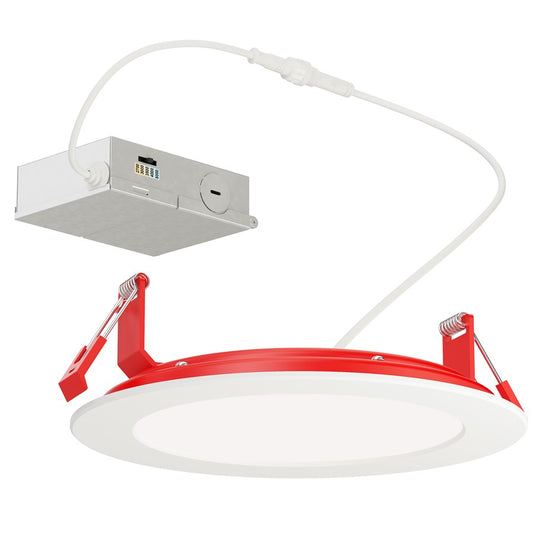 Maxim Lighting Slim Fire 1 Light 7" Flush Mount/5CCT, White/White