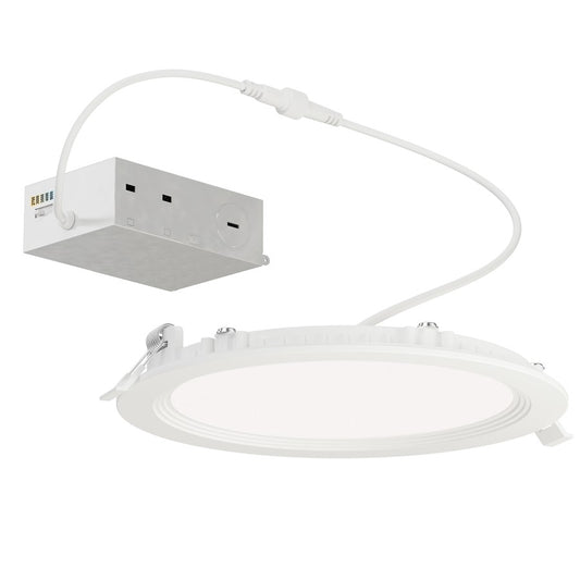 Maxim Lighting Slim Baffle 1 Light 7" Flush Mount/5CCT, White/White