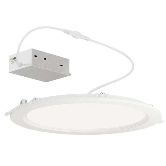Maxim Lighting Slim Baffle 1 Light 9" Flush Mount/5CCT, White/White