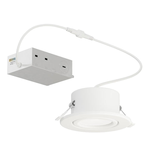 Maxim Lighting Slim Gimbal 1 Light 4" Flush Mount/5CCT, White/White