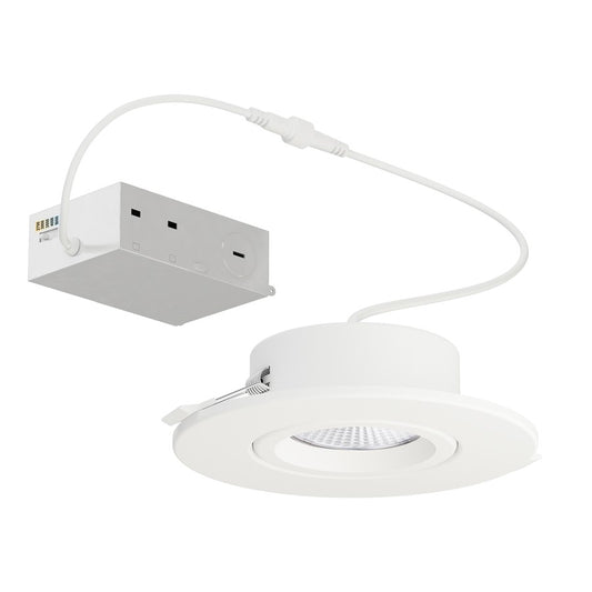 Maxim Lighting Slim Gimbal 1 Light 5" Flush Mount/5CCT, White/White