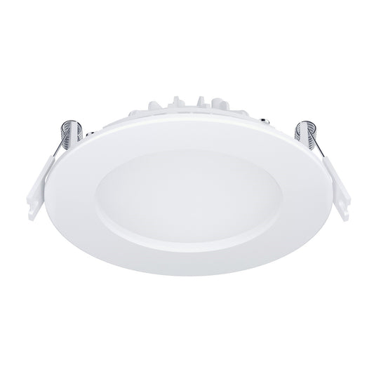 Maxim Lighting Cove 4in 1-Light Recessed Downlight | Modern White Aluminum and Steel | Kitchen & Bathroom Ceiling Light | Model 67795WT