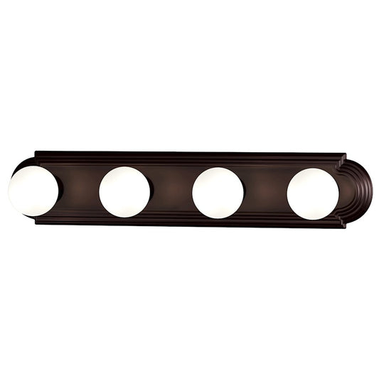 4 Light Racetrack Bathroom Vanity Light, Bronze