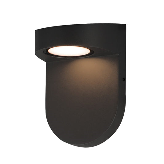 Maxim Lighting Ledge 7in 1-Light Outdoor ADA Wall Sconce | Modern Black Aluminum and Glass | Entryway & Patio | 4.75 x 7 in | Model 86196BK