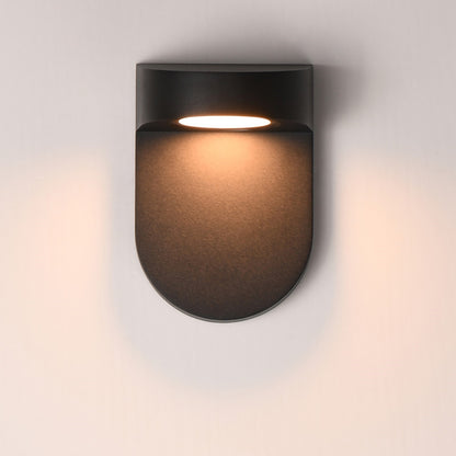 Maxim Lighting Ledge 7in 1-Light Outdoor ADA Wall Sconce | Modern Black Aluminum and Glass | Entryway & Patio | 4.75 x 7 in | Model 86196BK