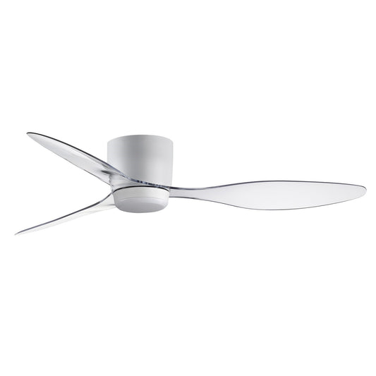 Maxim Lighting Aeris 52in 3-Blade Hugger Ceiling Fan with LED | Modern Matte White Steel | Bedroom & Living Room | 52 x 52 x 9 in | Model 88314WTMW