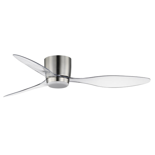 Maxim Lighting Aeris 52in 3-Blade Hugger Ceiling Fan | Modern Satin Nickel and Frosted Acrylic | Bedroom & Living Room | Model 88314WTSN