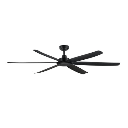 Maxim Lighting Albatross 72in 6-Blade Marine Grade Ceiling Fan | Coastal Matte Black ABS | Covered Patio & Veranda | 72 x 72 x 12.5 in | Model 88366BK