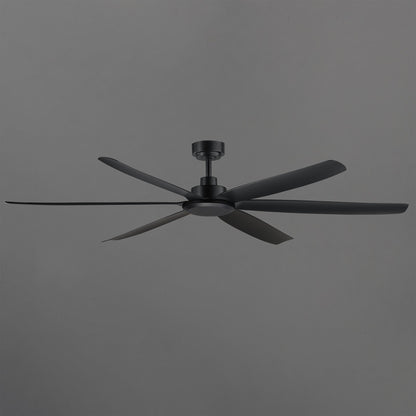 Maxim Lighting Albatross 72in 6-Blade Marine Grade Ceiling Fan | Coastal Matte Black ABS | Covered Patio & Veranda | 72 x 72 x 12.5 in | Model 88366BK